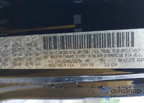 2019 Jeep Wrangler Unlimited Sport S 4X4 z USA, uszkodzony, nr VIN 1C4HJXDNXKW588794